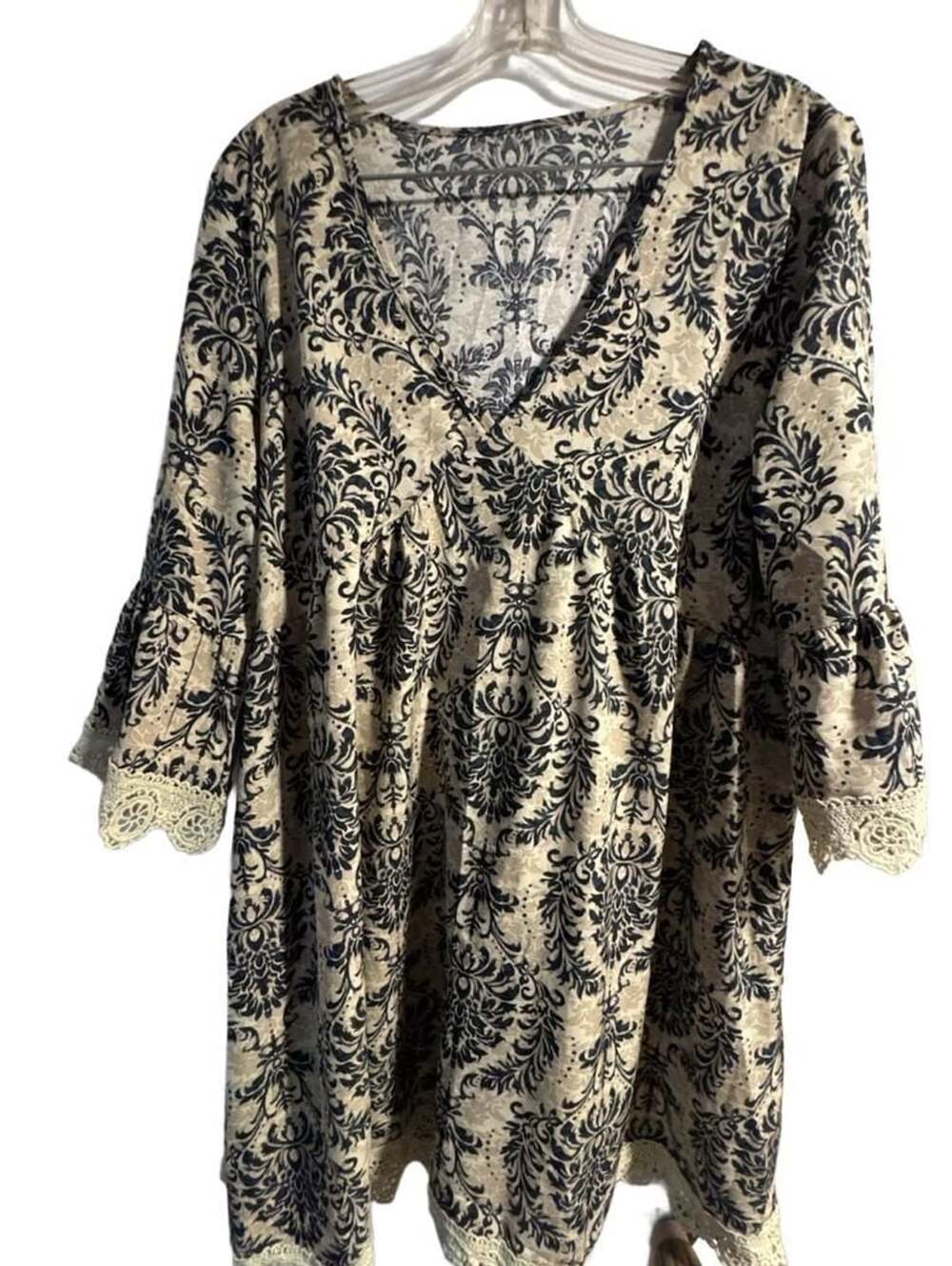 Shein V-Neck Ruffle Hem Floral Dress Size XL